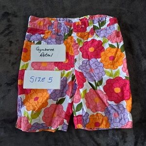 Gymboree girls size 5 floral posy design shorts